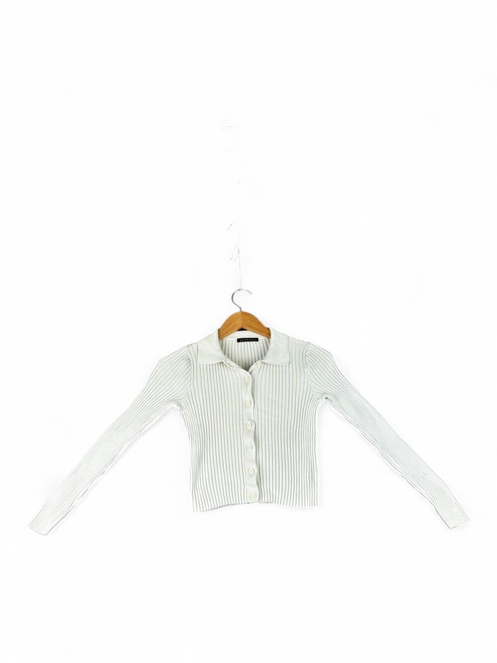 Brandy Melville Ribbed Collared Button-Up Cardigan OS
